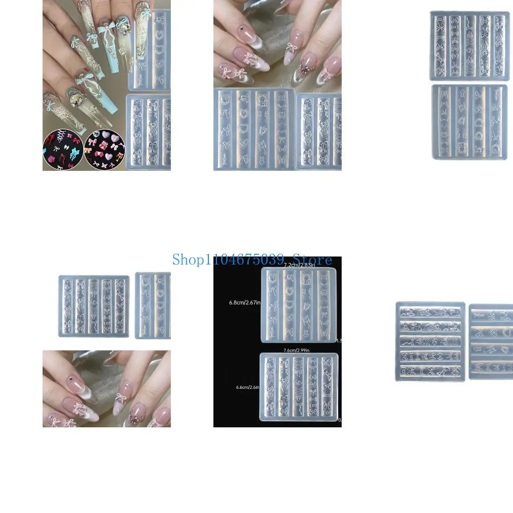 

5ASD 2PCS Силиконовый -украшение для ногтей плесени для бахнома