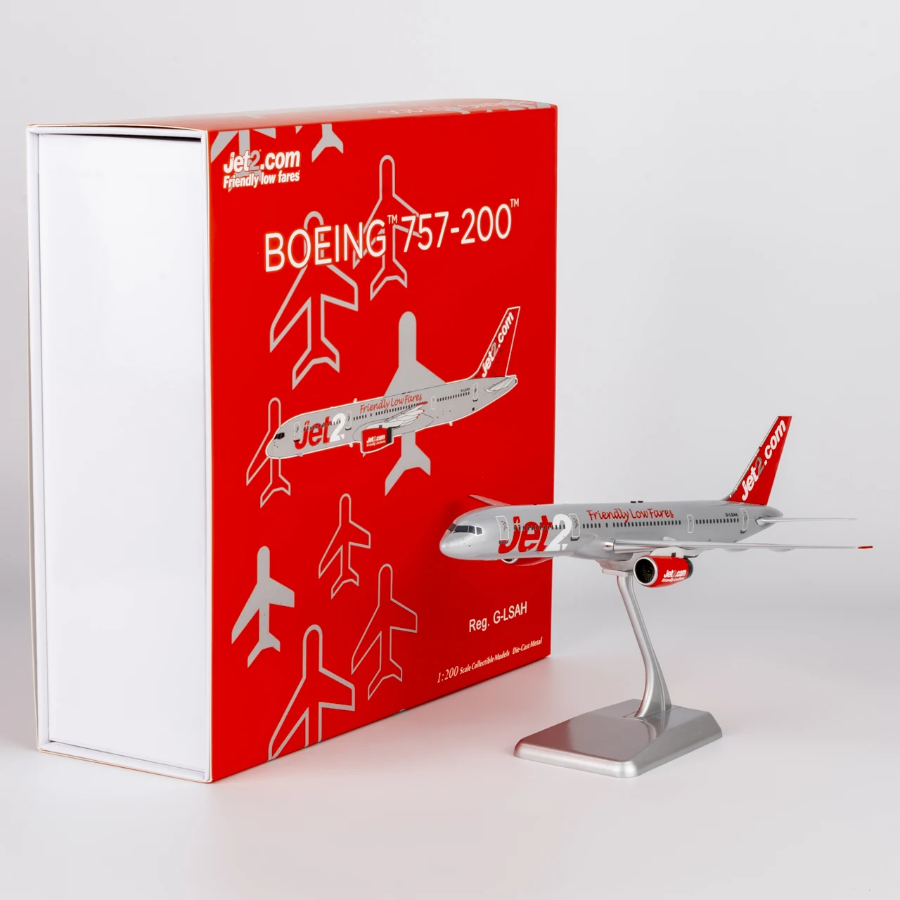 

Коллекционный самолет из сплава, подарок, модель NG 1:200 Jet2.com Boeing B757-200, литая под давлением модель самолета G-LSAH с подставкой