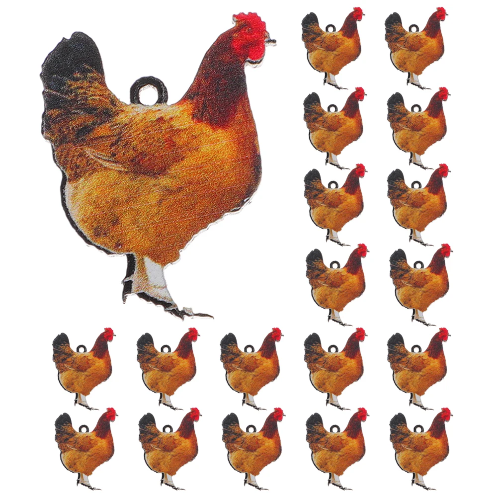 

20pcs Acrylic Animal Pendant Charms for Earrings Jewelry Making Lightweight Colorfast Hen Accessories Craft Supplies