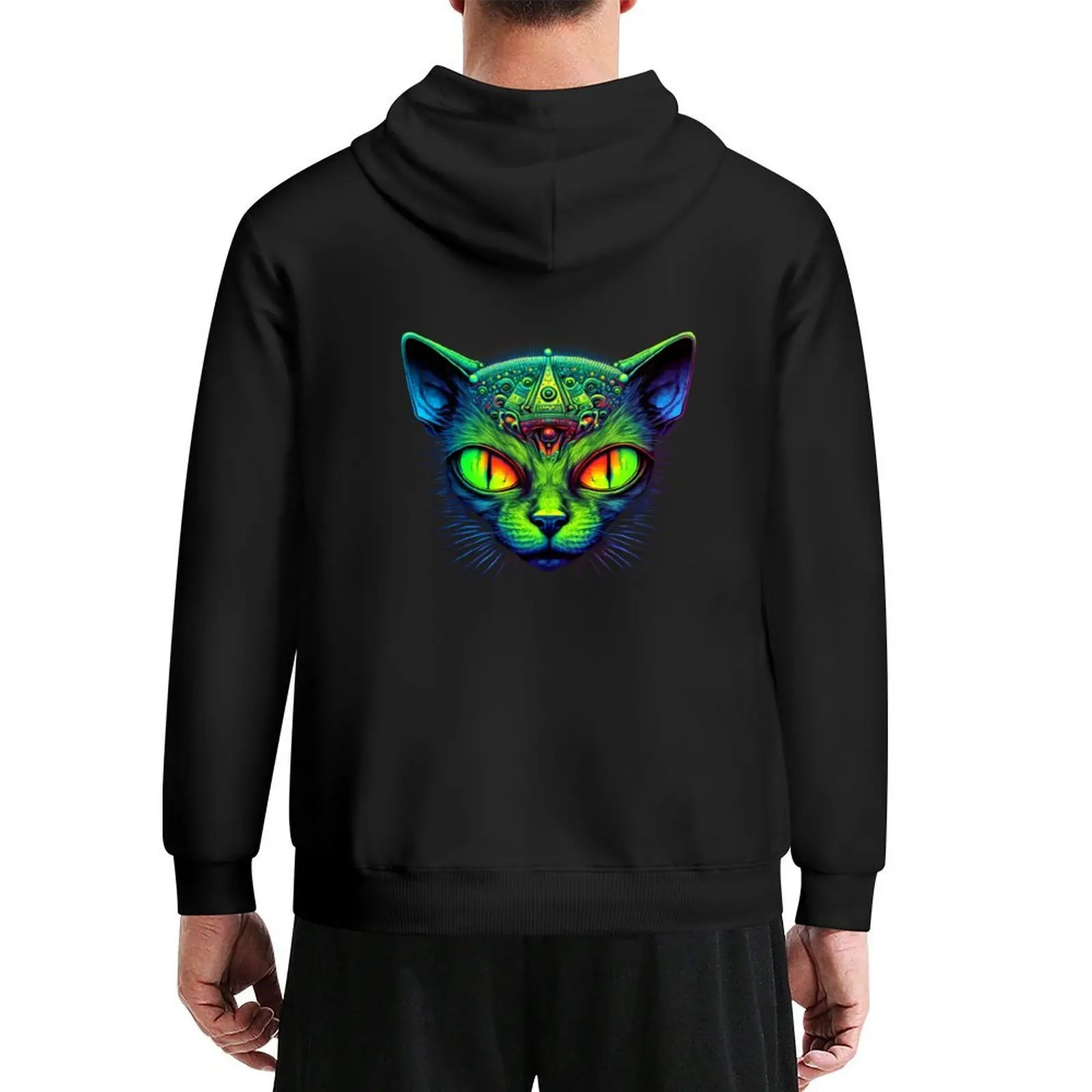 

Alien Hypnotic Cat Hoodie autumn clothes men's autumn clothes male clothes men clothing graphic hoodies