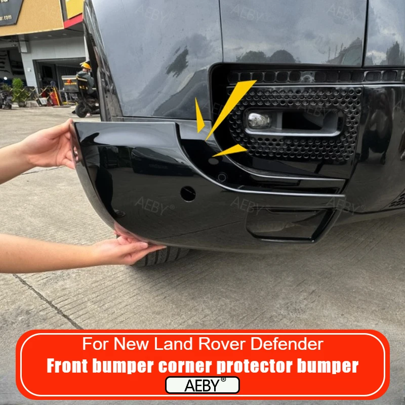 For New Land Rover Defender 2020-2026 Front bumper cover Anti slip board corner guard and scratch resistant ABS Trim Accessories