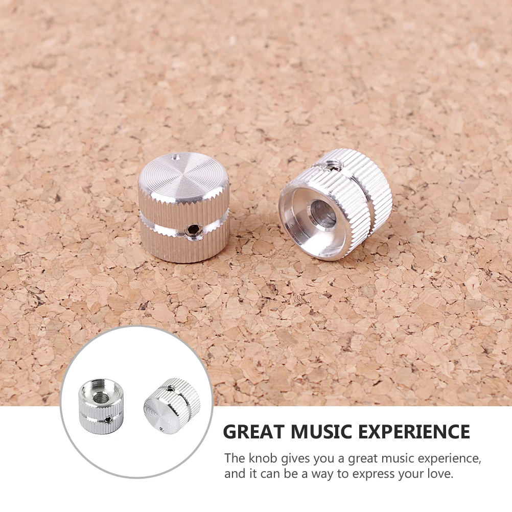 

2 Pcs Screw Eye Knob Tone Control Round Small Guitar Accessories Metal Bass Parts