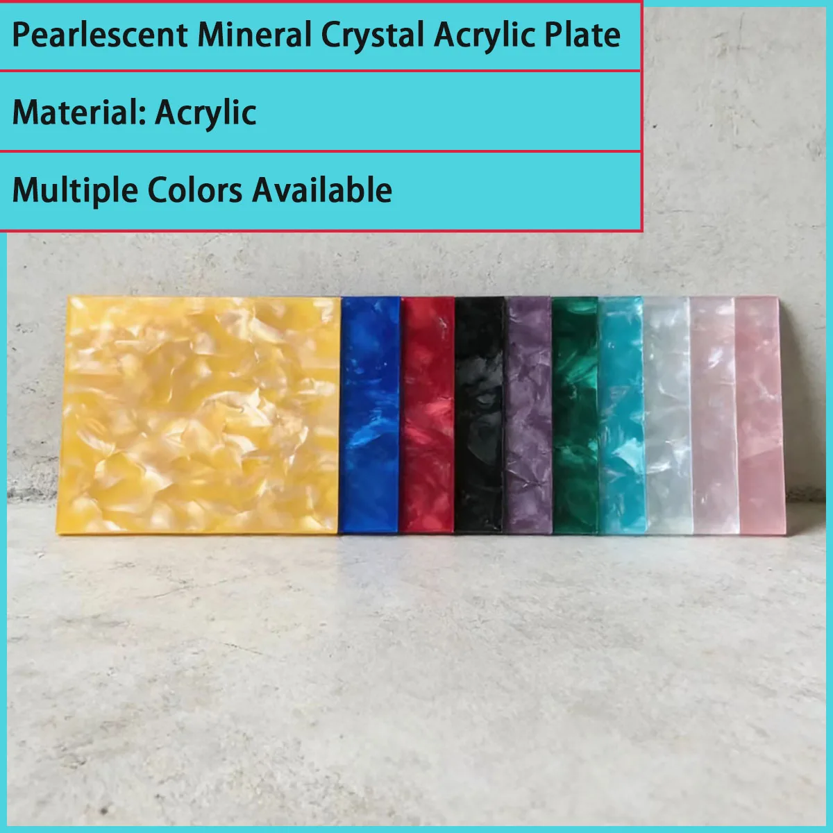 3.0mm Pearlescent Mineral Crystal Acrylic Sheet PMMA Plexiglass 12 Colors For DIY Decor