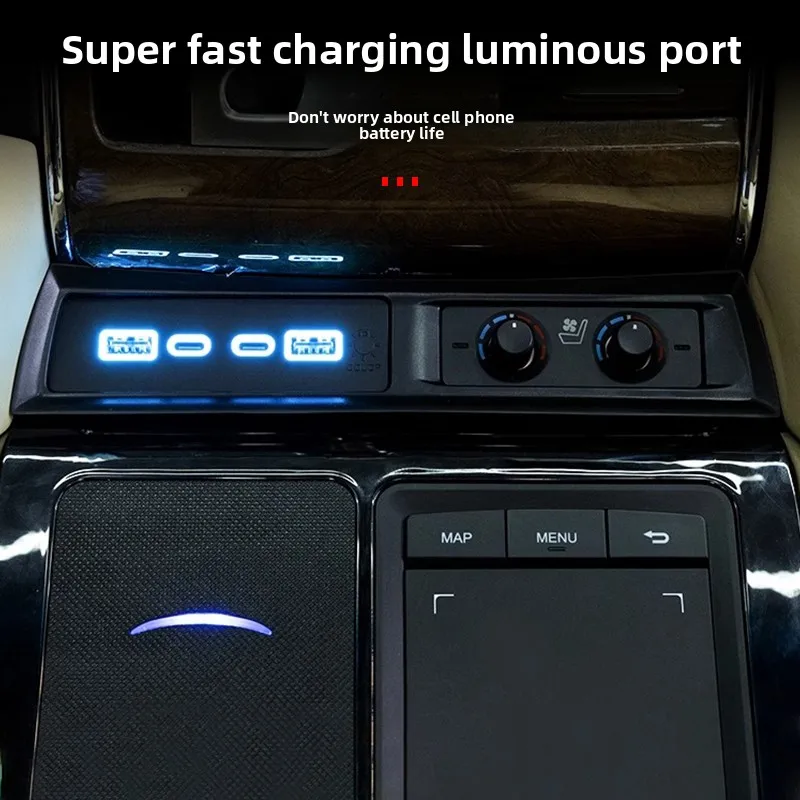 

Car Console USB Hub 45W Quick Charging 4 Ports Docking Station Splitter Adapter For Toyota Alphard Vellfire 30 Series 2015-2023