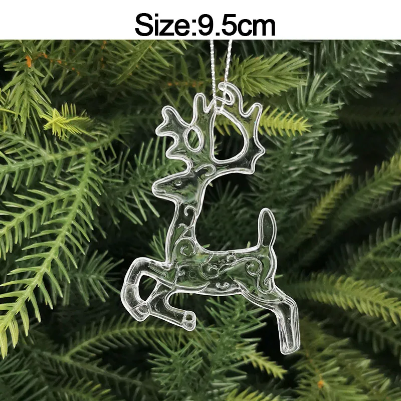 5 Stück Weihnachtsdekorationen für Zuhause, Kristall-Acryl-Ornamente, Schneeflocken, Elch, Weihnachtsbaum-Hängeanhänger, Navidad 2026 Neujahrsgeschenk – Detail 6