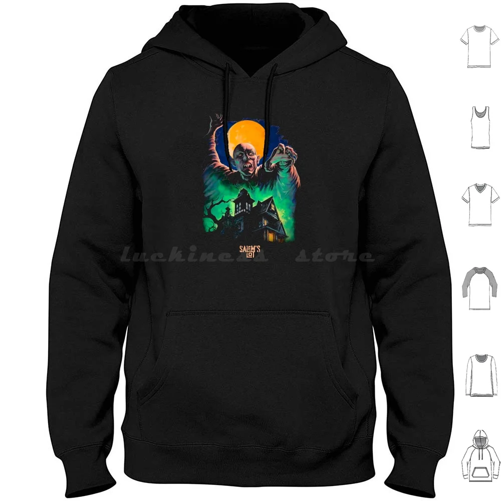 Salem's Lot-Barlow Sudadera con capucha de algodón de manga larga Salems Lot Stephen King Horror Vampiros Dark Retro 70s Maine Salem