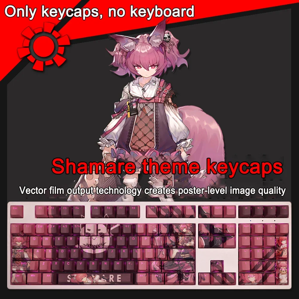 Game Arknights Honeyberry Alle Charaktere Tastenkappen PBT Dye-Sub Cherry Hintergrundbeleuchtete Tastenkappen Anime-Tastenkappen für ANSI 61 87 108 Layout – Detail 28