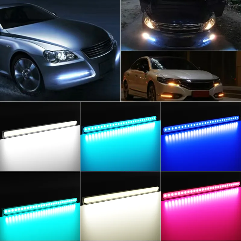 

2pcs 17cm Universal Waterproof Daytime Running Lights COB Fog Lamp Car Styling Led Day Light DRL Lamp Fog Bar Lamp Strip Lights