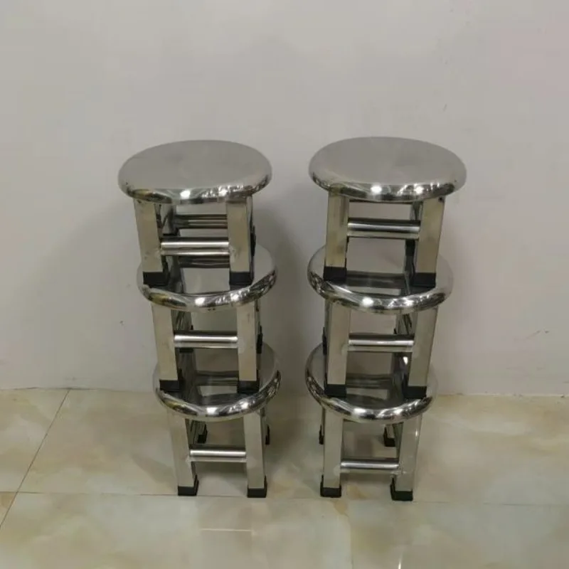 

Stainless Steel Mini Round Stool Reinforced Chinese Style Household Shoe Changing Stool Living Room Furniture Footstool