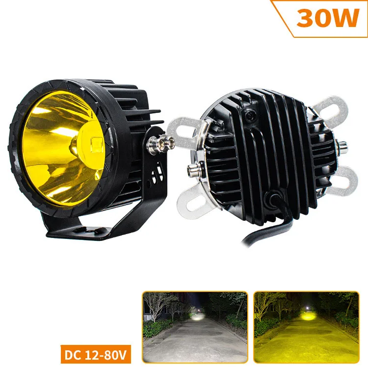 12V 30W Hoge Helderheid Super Spotlight Auto Schijnwerper Wit Licht Achteruitrijlicht Motorfiets Elektrische Auto Koplamp