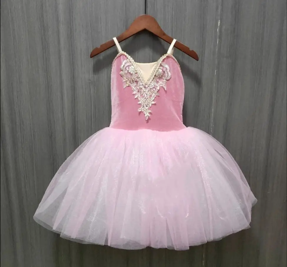 girls-women-ballet-skirts-white-swan-lake-dance-performance-costumes-children's-ballet-tutu-dress-kids-velet-top-ballerina-dress