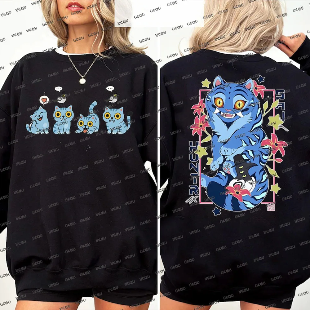 Damskie bluzy z kapturem KPop Demon Hunters Tiger Graphics, damski pulower z kapturem, jesienno-zimowa bluza z okrągłym dekoltem, bluzy dla par