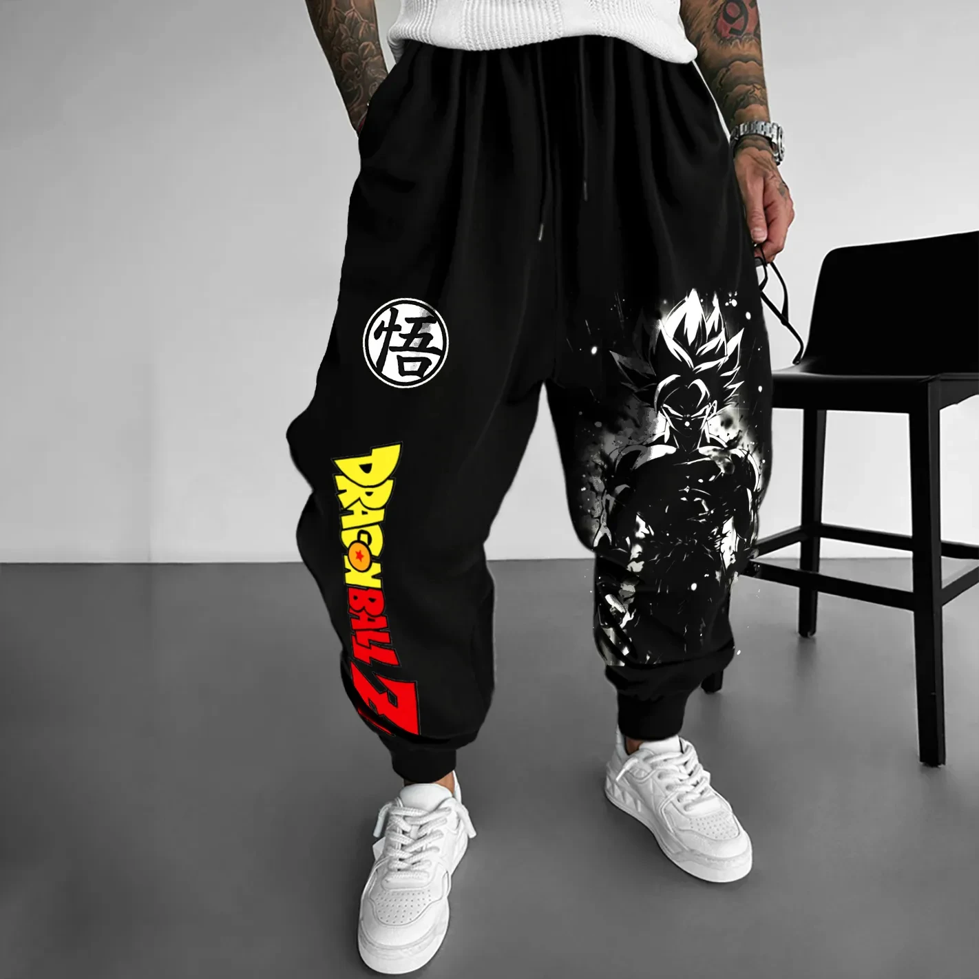 Dragon Ball GOKU анимационные брюки с периферийным принтом 2200, американские спортивные осенние мужские и женские хлопковые леггинсы
