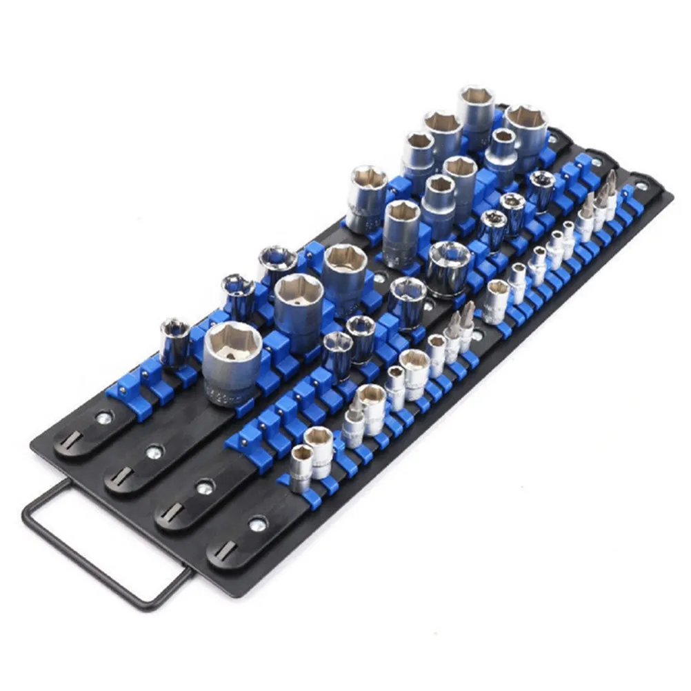 

6Pcs Socket Organizer Plastic Iron Strong Bearing Capacity Portable Socket Rail Holder Organizers for Tool Box