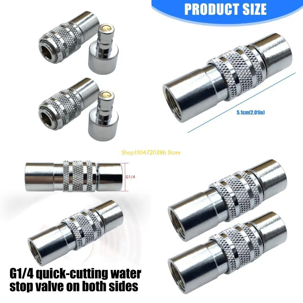 

K0EA G1/4 Metal Way Check Adapter Bidirectional With Quick Shut Off For Computer