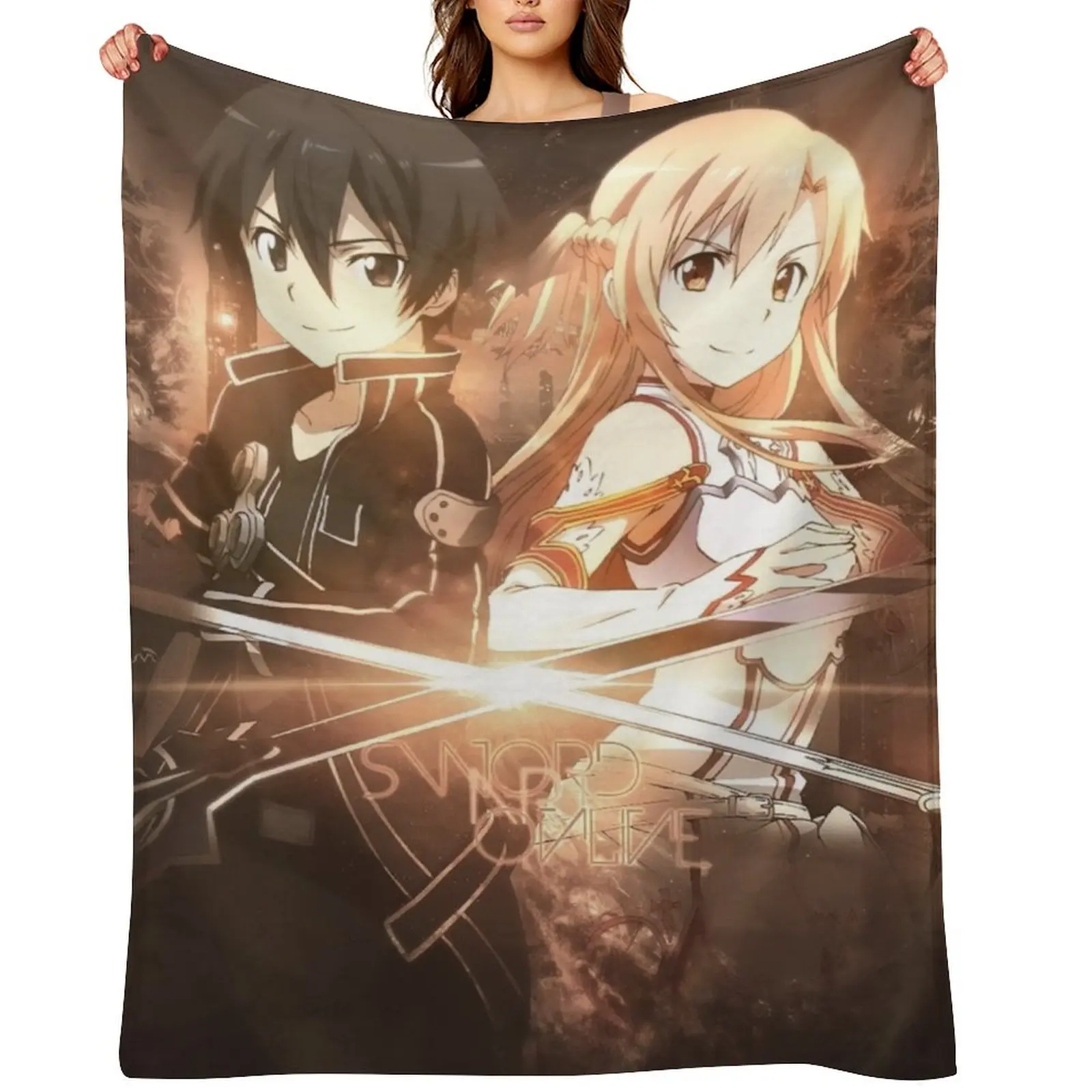 

Sword Art Online 23 Throw Blanket Extra Large Throw Furrys Plaid on the sofa Camping Blankets