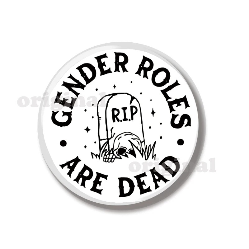 44MM Gender Roles Are Dead Non-Binary Pride Pin Soft Button Pin Jewelry Creative Badge Cartoon Brooch Lapel Pin Bag Hat Decorate