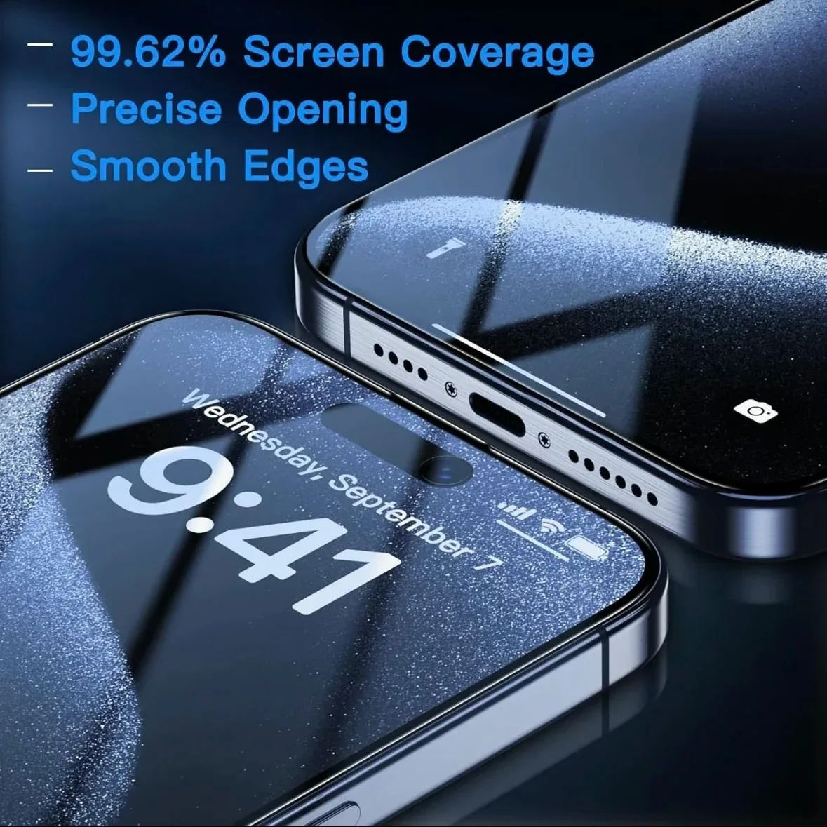 2 قطعة من الزجاج المقسى لهاتف آيفون 17 17pro 17promax 17Air 16 15 14 سلسلة واقي شاشة حماية من الضوء الأزرق #5