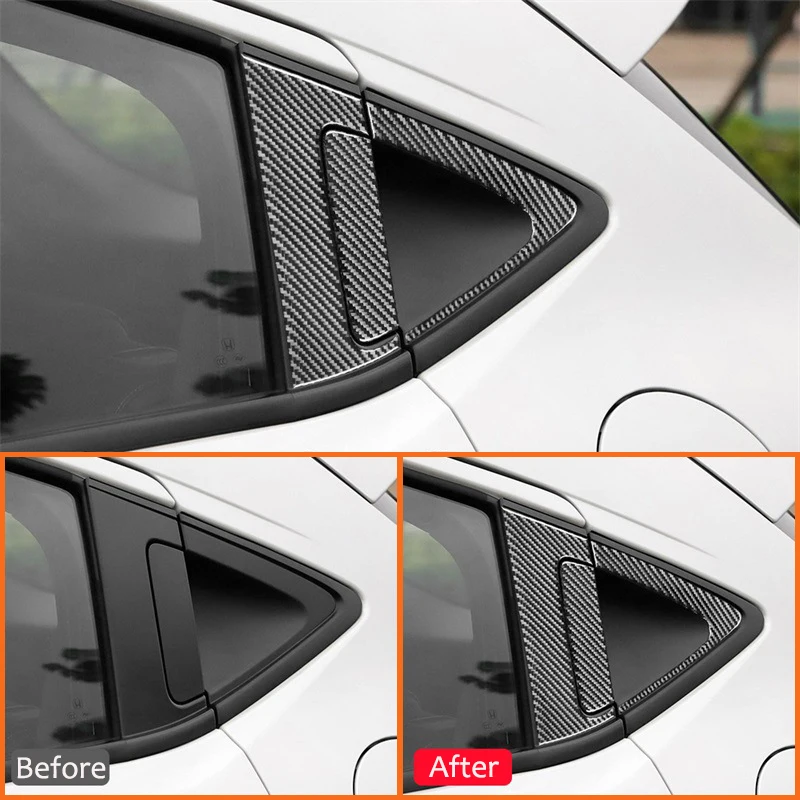 For Honda XRV VEZEL 2015-2020 Carbon Fiber Car Outer Rear Pull Handle Panel Frame Decorative Sticker Auto Interior Accessories