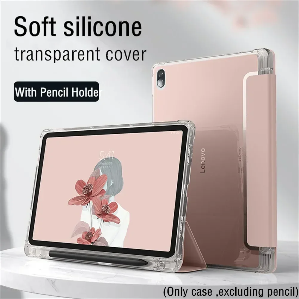 Pencil Holder Cover for Lenovo Tab P11 2nd Gen Tablet Case M10 Plus 3rd 10.6 Xiaoxin Pad 2022 2024 11 Plus 2023 Silicone Cover