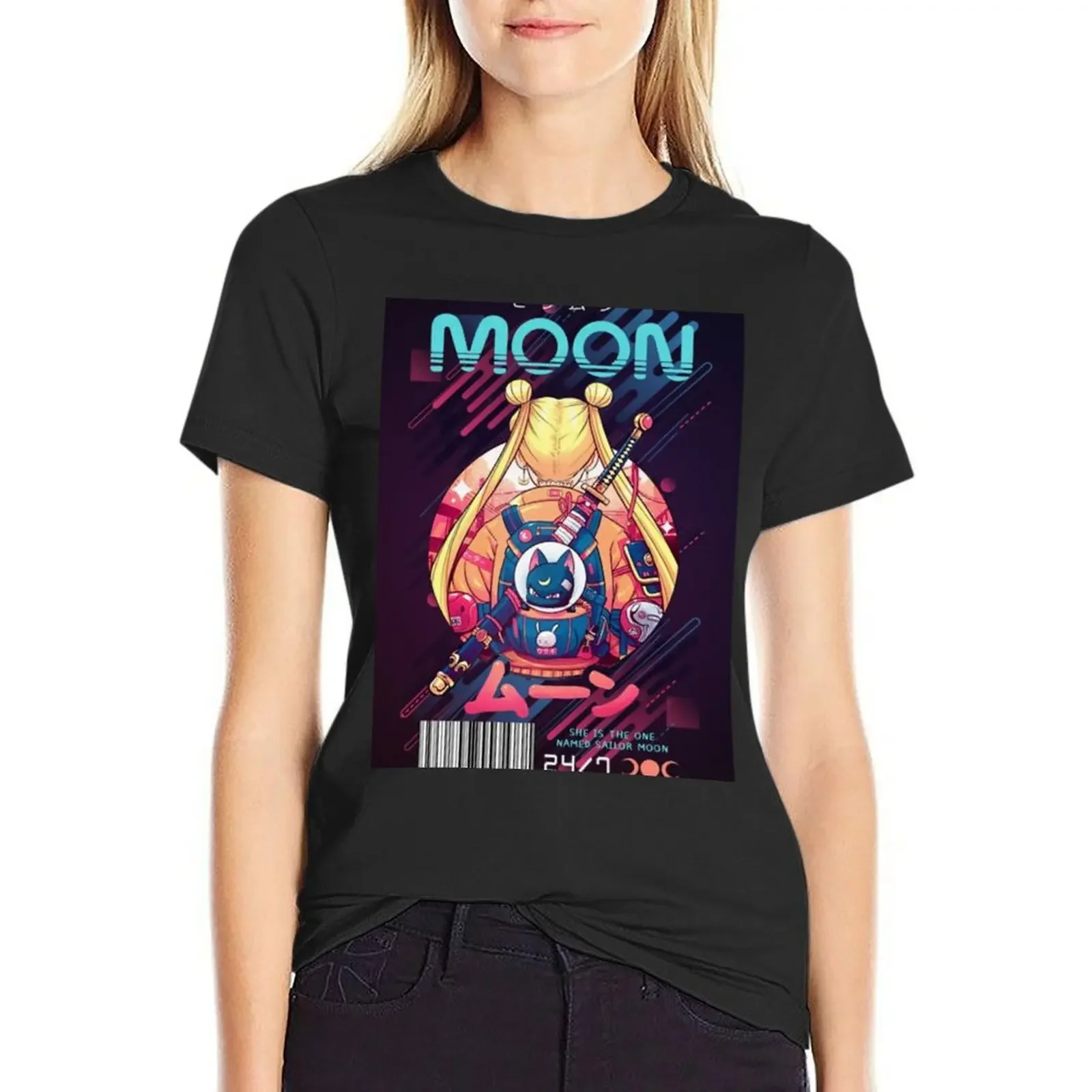 

Anime Moon Warriots T-Shirt aesthetic clothes plus size tops female tees t shirt for Women