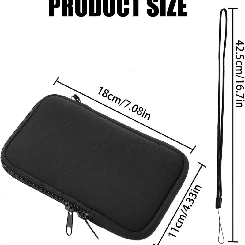 Bolsa Universal de Neoprene para Celular com Zíper, Cor Sólida, Portátil, à Prova de Choque, para Viagem