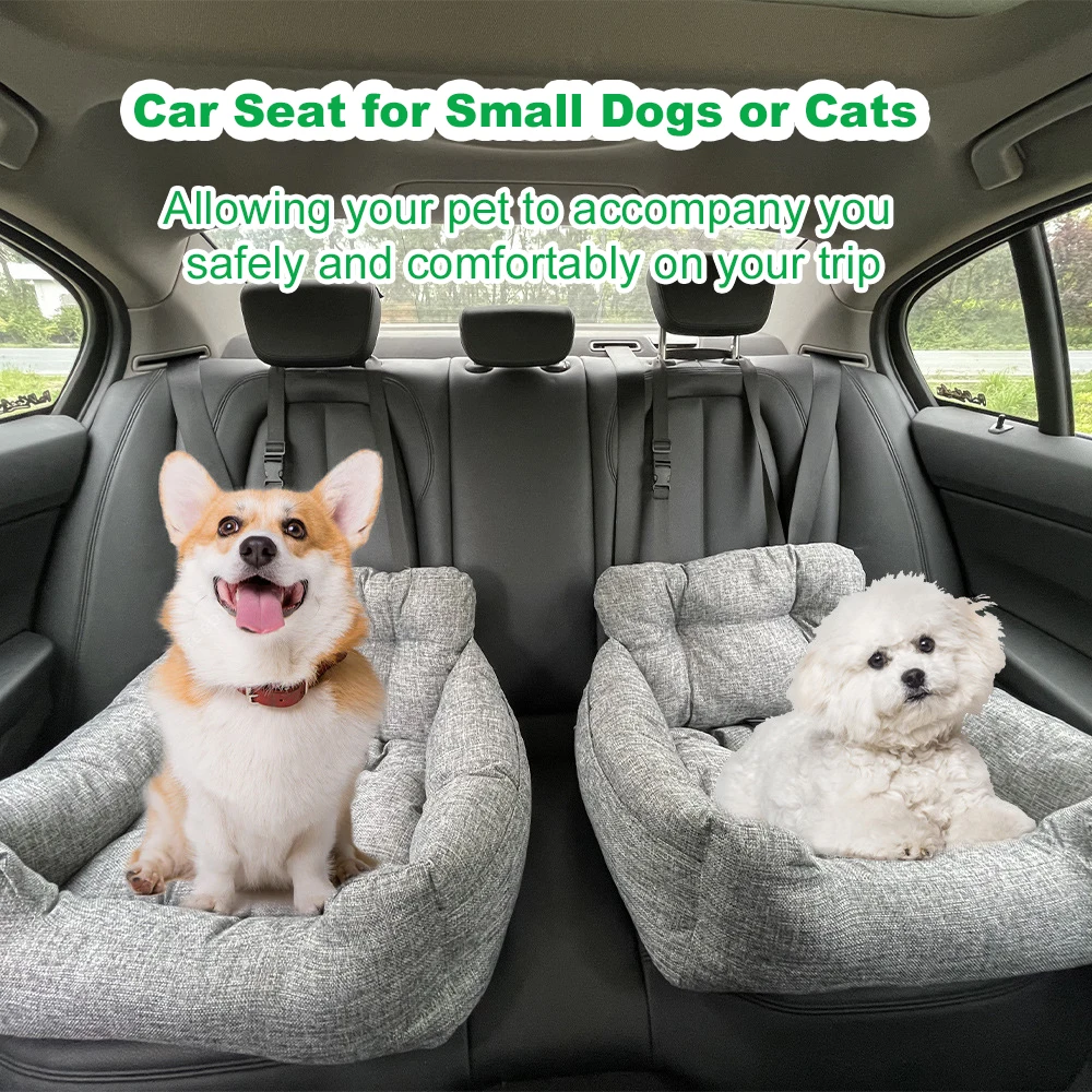 Dog Car Seat with Safety Strap Car Booster Seats for Small/Medium Dogs or Cats Universal Comfortable Dog Bed for Car and Home