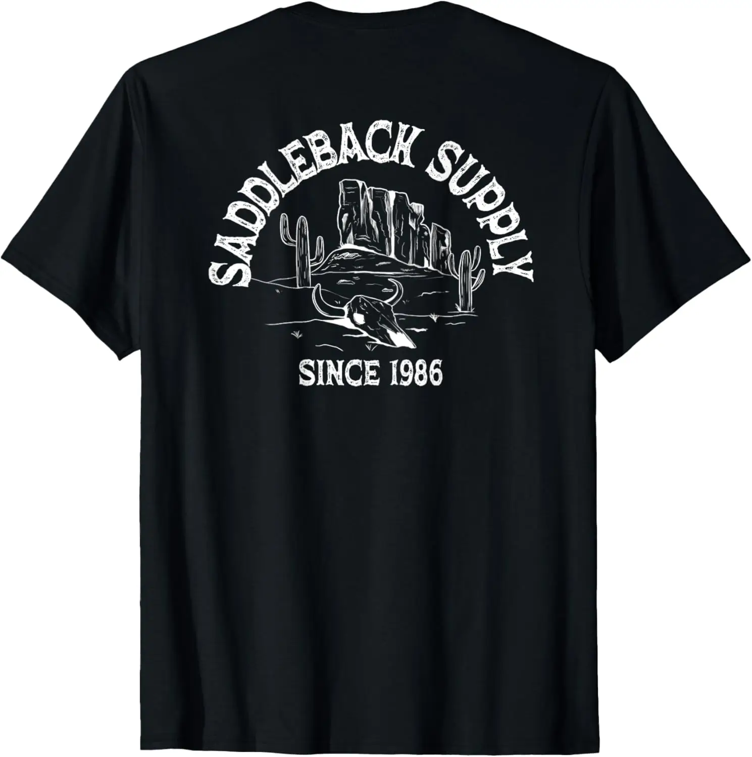 T-shirt blanc avec logo du désert de matéridleback Forsaken, vêtement graphique