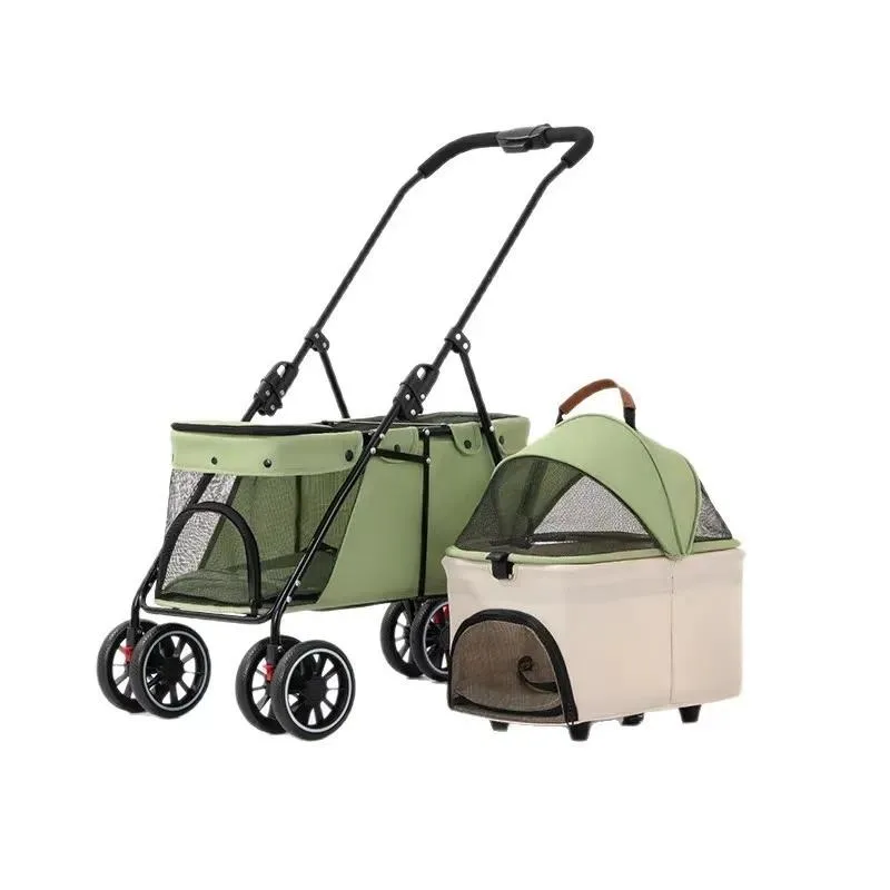 for Double-Decker Removable Pet Cart - Lightweight, foldable, two-decker portable station wagon for cats and dogs