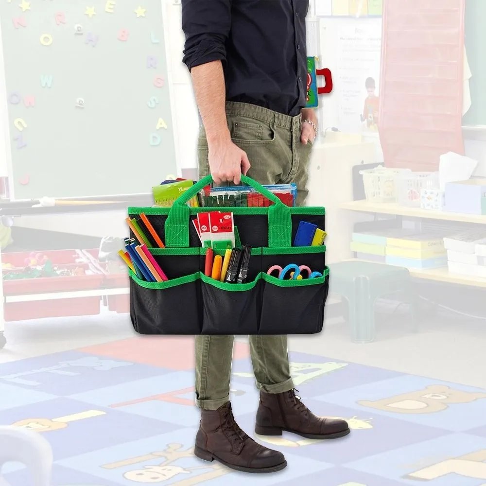 5 Colors Multifunctional Partition Storage Bag Oxford Large Capacity Teacher Portable Bag Tote Pouch Organizer
