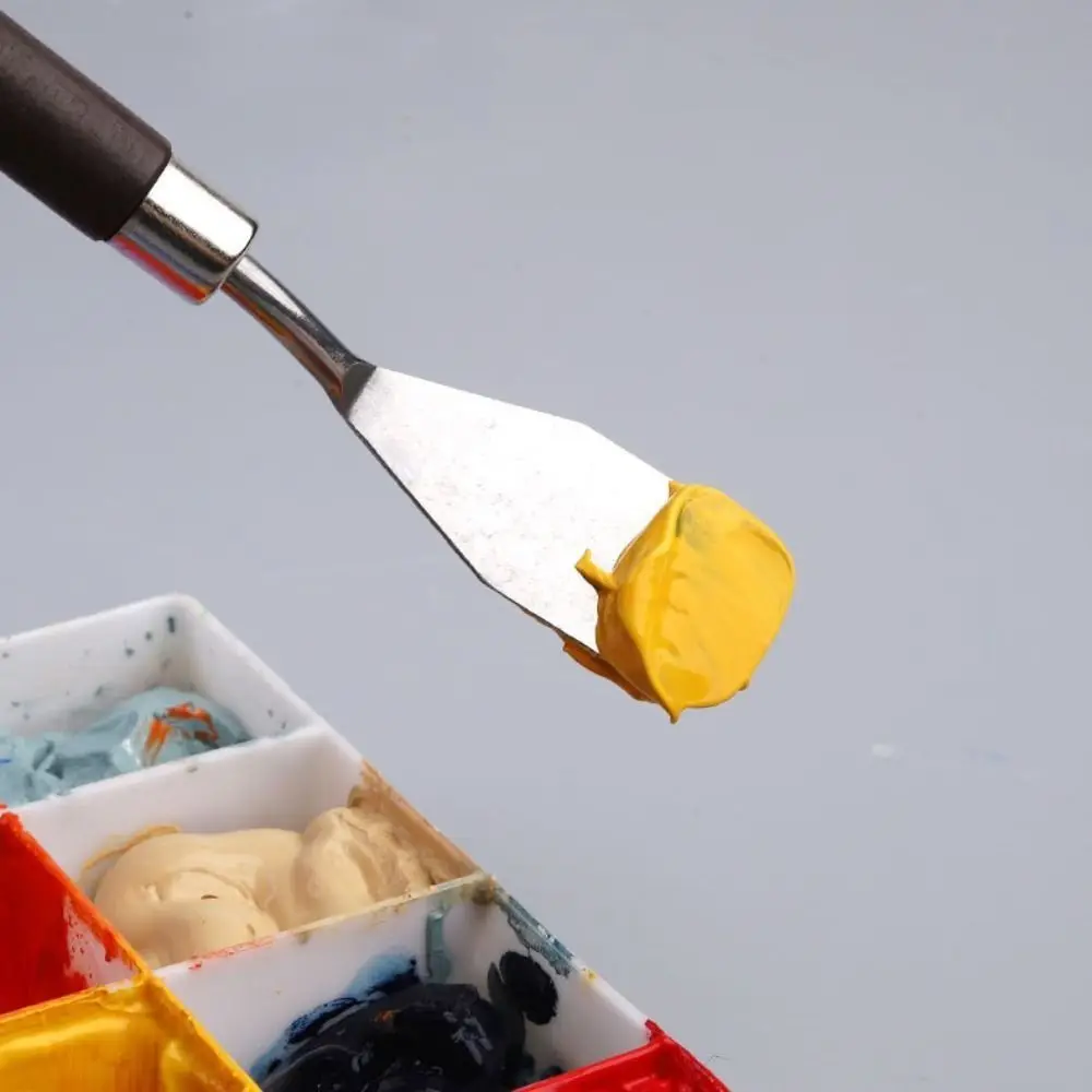 アクリル油絵スクレーパーステンレス鋼パレット色混合スクレーパープロフェッショナル高品質パレットへら学生