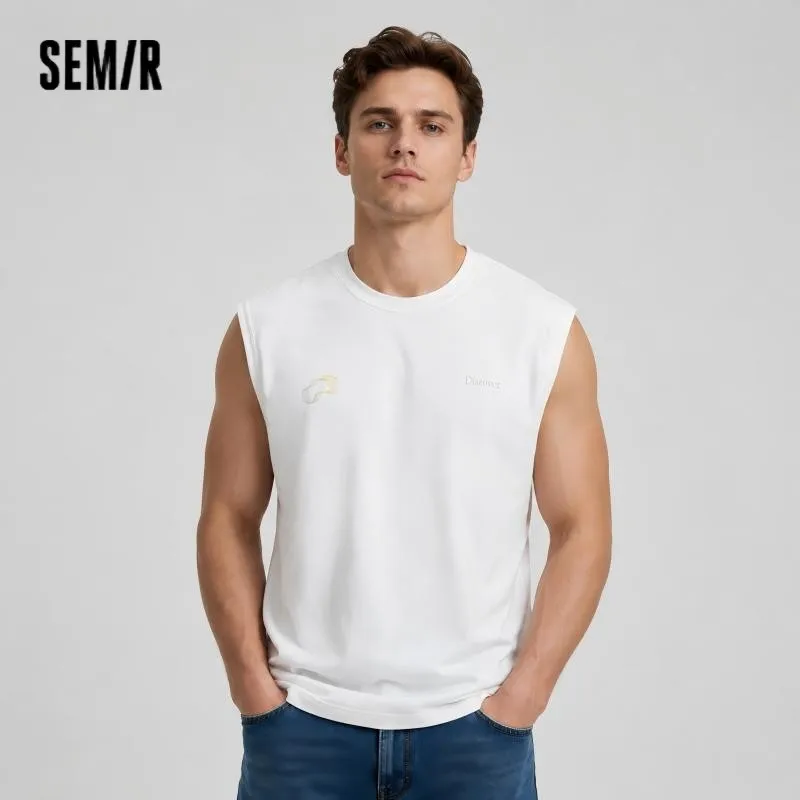 Semir Men Tank Top Quick Dry UV Protection Color Block Print Crew Neck Knit Tank 2026