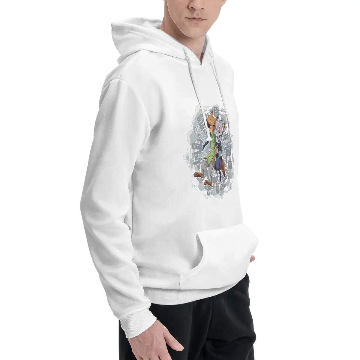 Nuevas llegadas Zootopia-Nick-Judy estilo Sudadera con capucha estampado jersey sudadera con capucha Harajuku retro súper sudadera