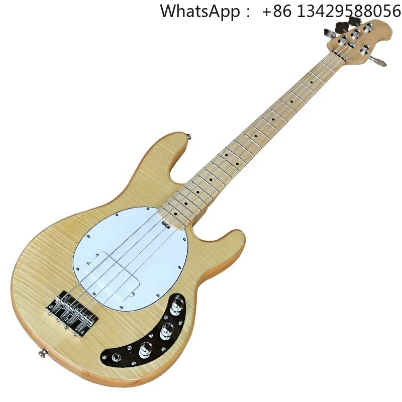 Flyoung  4 Strings Electric Bass Guitar Flame Maple Veneer Bass Guitar Bajo Electrico
