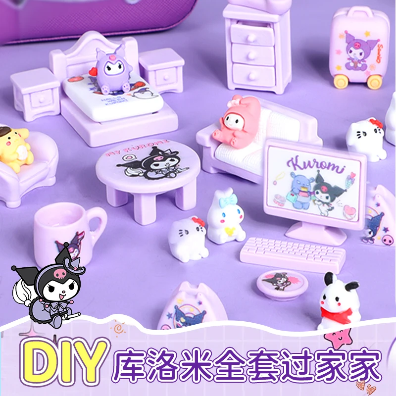 Carino Sanrio Cinnamoroll Kulomi Simulazione Mini Mobili Bambino Anime Casa da gioco Giocattolo Ornamenti Cartone animato Regalo di moda Nuovo My Melody