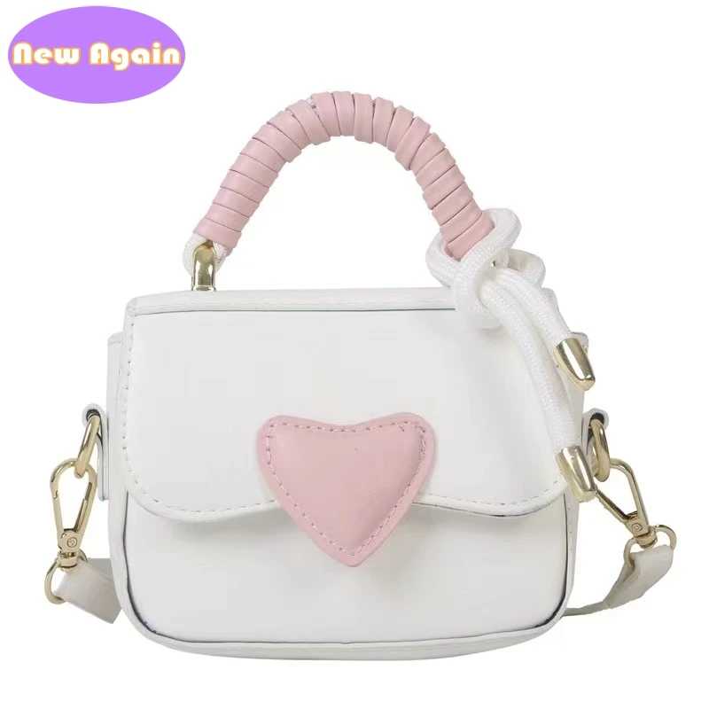 Children's mini handbags Girls princess totes Baby kids messenger Bags Child heart design purses Toddlers shoulder bags NA011