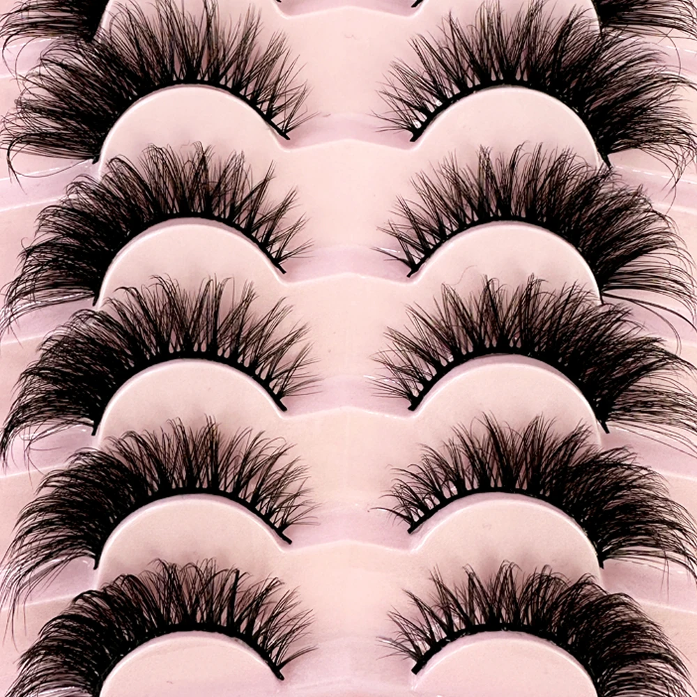 NEW 7Pairs Manga eyelashes soft fluffy lashes false eyelashes dramatic 3d mink lashes lash extension make up 3d cilios faux cils