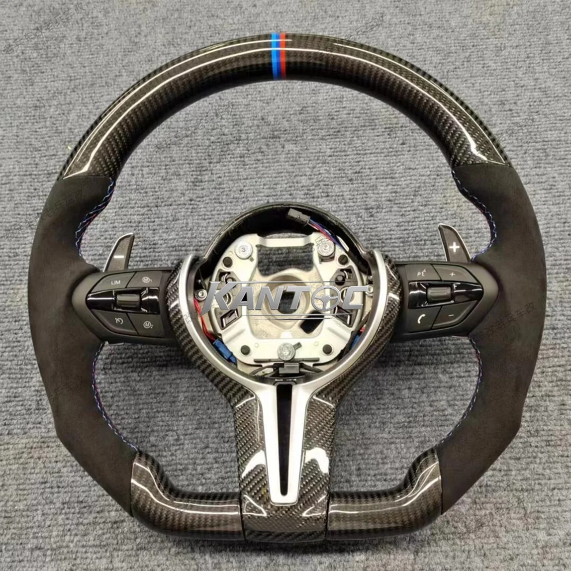 M Sport Modified LED Suede Carbon Fiber Full Set Steering Wheel for BMW X3 X4 X5 F10 F20 F30 F11 F44 F13 F15 F85 F23 Upgrade
