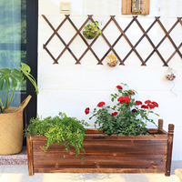 Sturdy Wooden Rectangular Planter Box Raised Garden Yard Patio Flower Vegetable Planter Bed Indoors Outdoors/Indoors