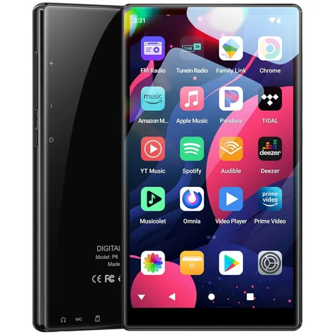 32GB/96GB Android 13 OS MP3 & MP4 Players with Bluetooth and WiFi,  5" Touchscreen and Speaker, 4GB RAM & 32GB ROM