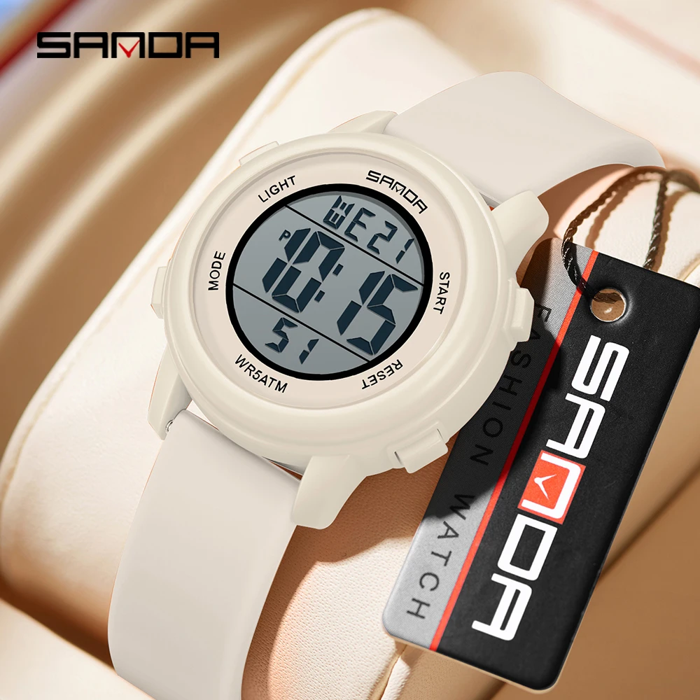SANDA 9518 New Digital Watch Men Women Sport Wristwatch Top Brand Luxury LED Stopwatch Waterproof Male Girl Electronic Clock
