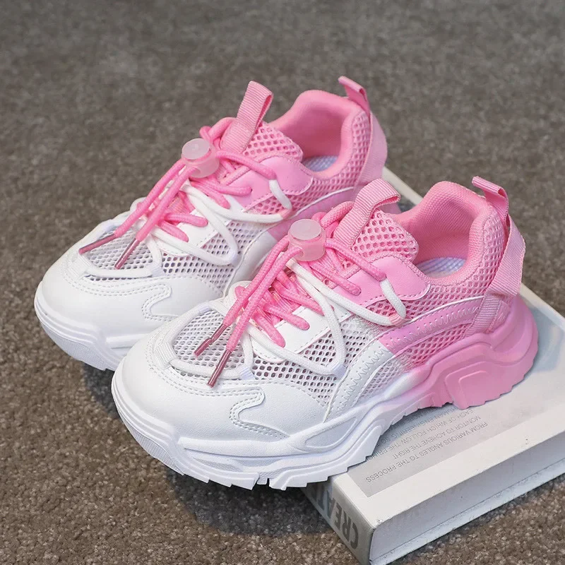 

Size 26-37 Children's Casual Shoes 2024 Girls Princess Shoes Kids Sneakers Boys Tennis Shoes New Fashion Pink White Sport Shoes