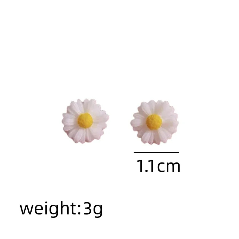 Zoete Witte Kleur Daisy Oorknopjes Voor Vrouwen Minimalistische Kleine Bloem Oor Sieraden Brincos Groothandel Verjaardagscadeau