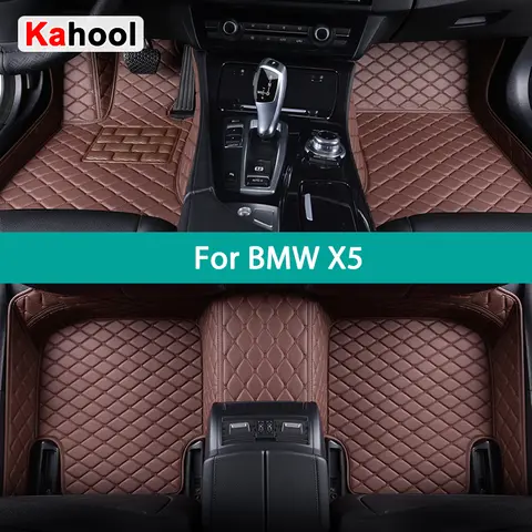 KAHOOL Custom Car Floor Mats For BMW X5 E53 E70 F15 G05 F85 F95 Auto Carpets Foot Coche Accessorie