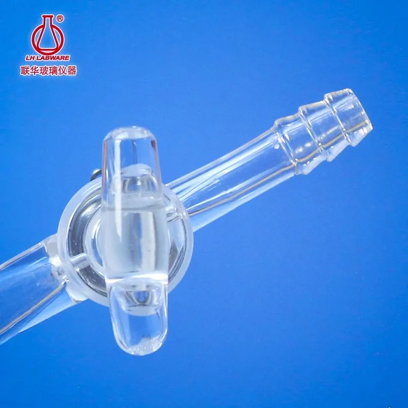 LH LABWARE Electrochemical round bottom reaction bottle, SCHLENK, Replaceable glass valve, Borosilicate glass, LH-618-F