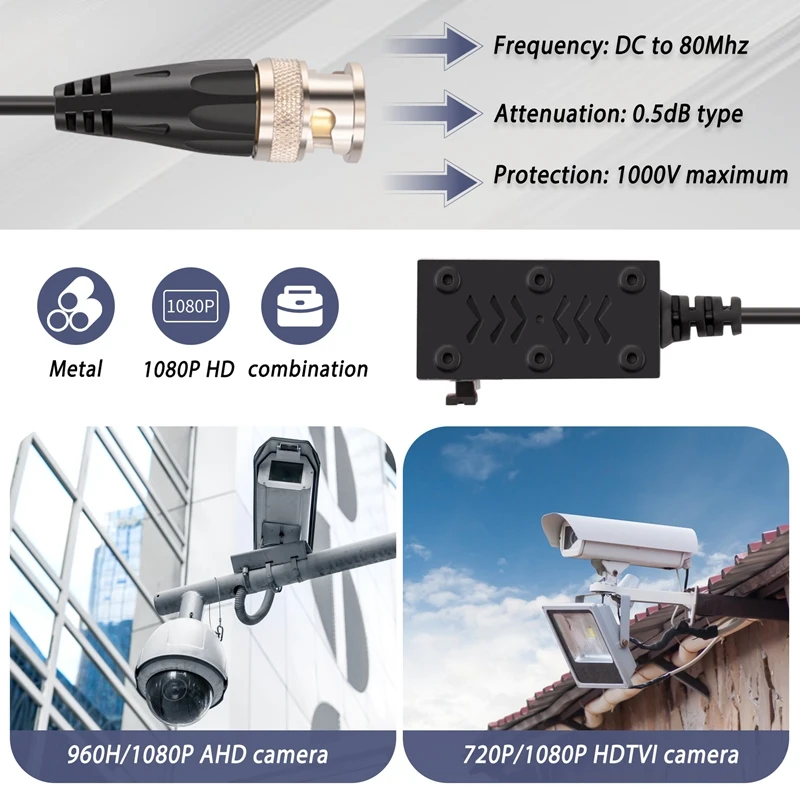 Transmisor pasivo de vídeo Balun HD 1080P AHD/HD-CVI/TVI/CVBS, 4 pares (UTP hasta 350M-600M)