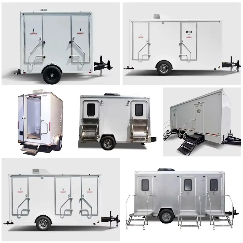 Modern Outdoor Portable Toilet Restroom Trailer Wash System Fully Automatic 2-Station