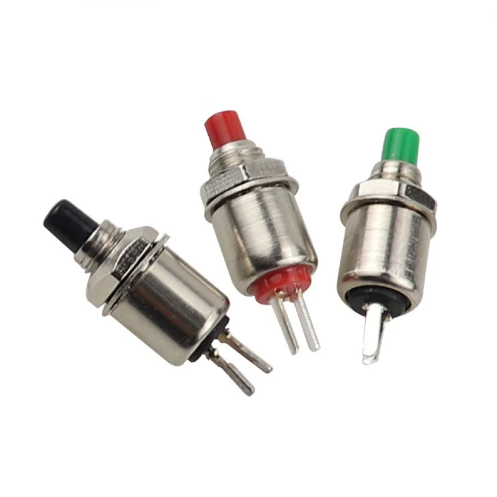 5PCS DS-402 Small Circular Button Switch 2 Pin Normally Open Jog Reset Button 5MM Installation Hole Lock-free Button Switch