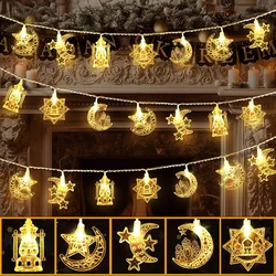 1-10M Cor Quente Floco de Neve estrela Luz Eid Lua estrela castelo String Luzes para o Ramadan Tree Garden Decorações de Ano Novo