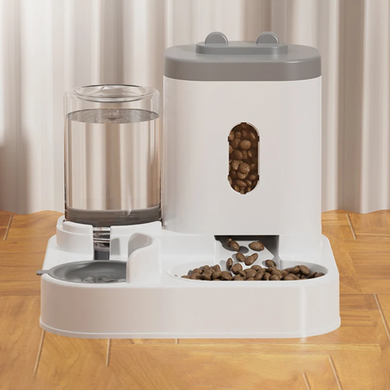 Automatic Feeder Dog Cat Food Bowl with Water Fountain Foods Storage Box Dispenser Container Pets Supplies Kitten Accessories